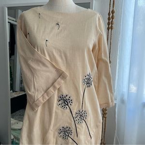 Tan embroidered Kurta